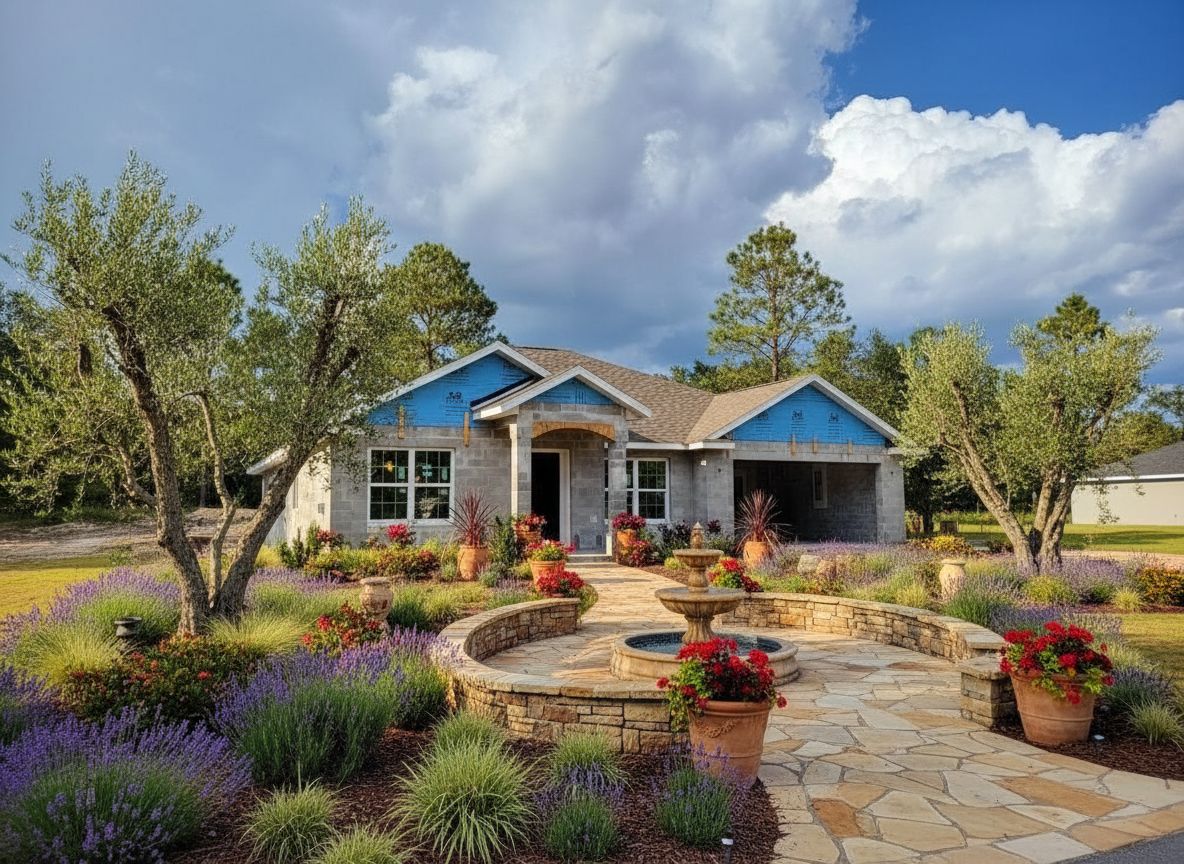 Front yard Mediterranean landscape design