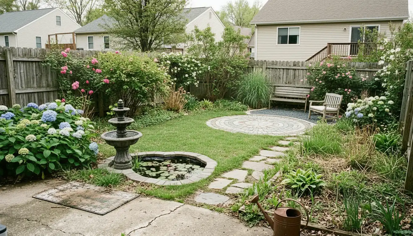 Garden retreat after AI landscape design