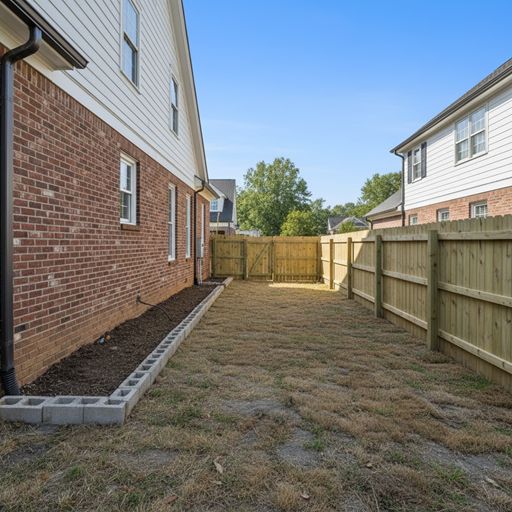 Original side yard before transformation