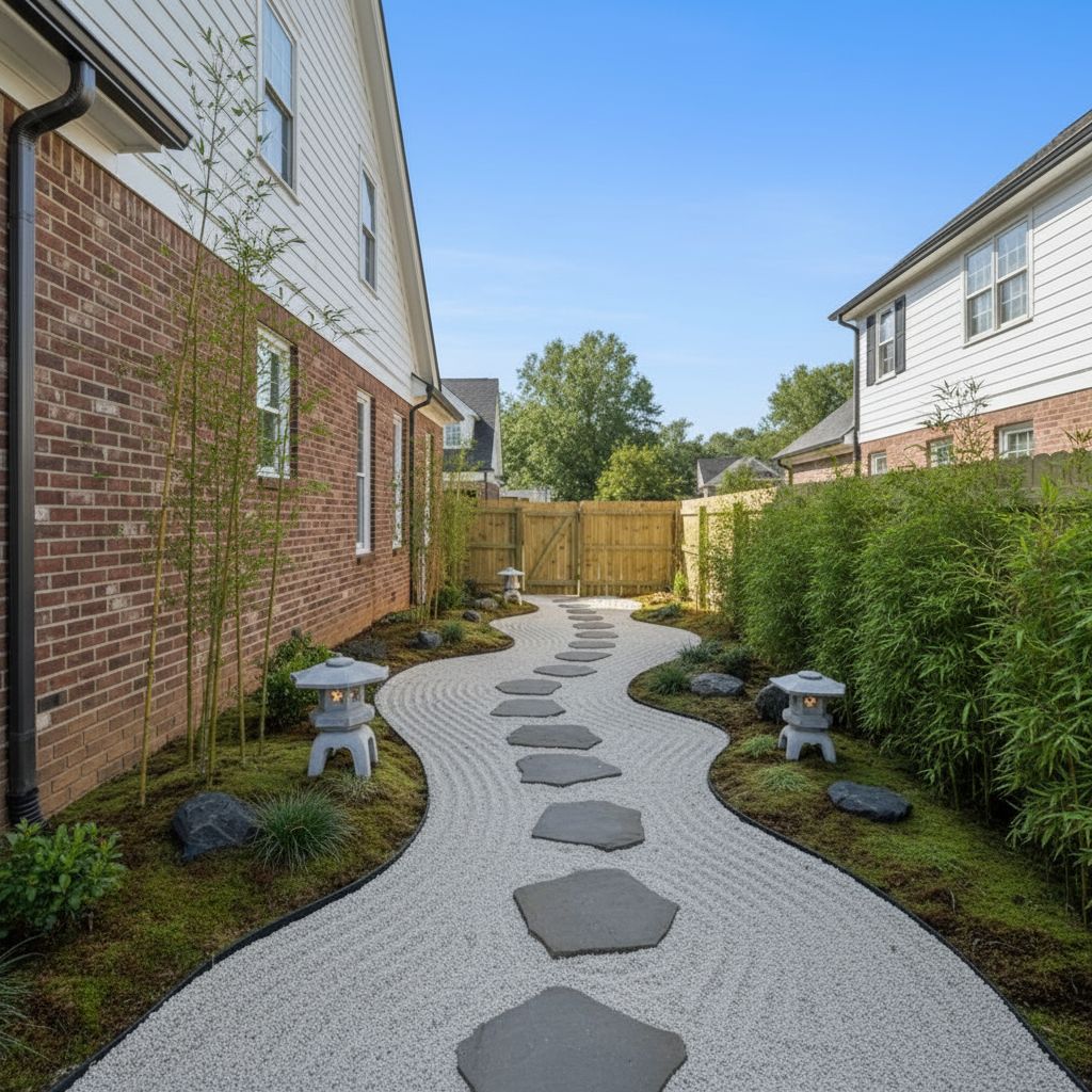 Side yard Zen Walkway design